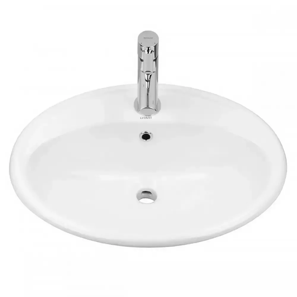 Раковина Devit Ovale для установки на столешницу без донного клапана 575×495×200 (1511136)