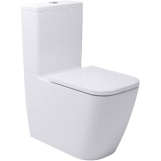 Унитаз-компакт Devit Quadra безободковый с крышкой soft-close, Vortex Flush, белый (2050140)