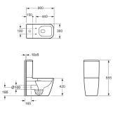 Унитаз-компакт Devit Quadra безободковый с крышкой soft-close, Vortex Flush, белый (2050140) Фото - 1