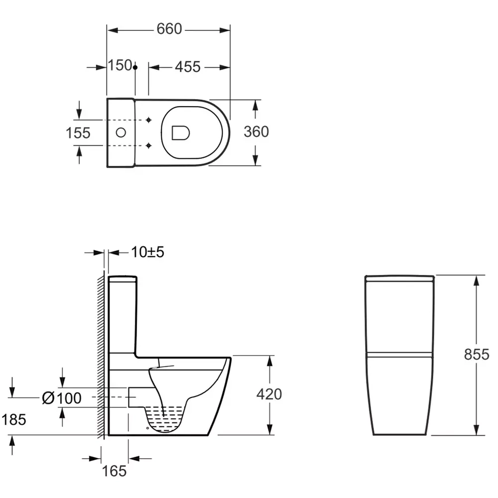 Унітаз-компакт Devit Do It безобідковий з кришкою soft-close, Vortex Flush, білий (3010510) Фото - 1
