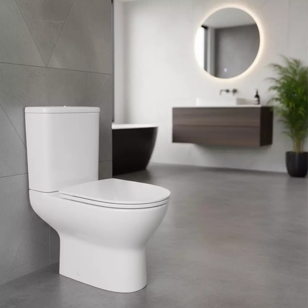 Унітаз-компакт Devit Basic Round безобідковий з кришкою soft-close, білий (3020147) Фото - 3