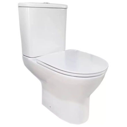 Унітаз-компакт Devit Basic Round безобідковий з кришкою soft-close, білий (3020147)