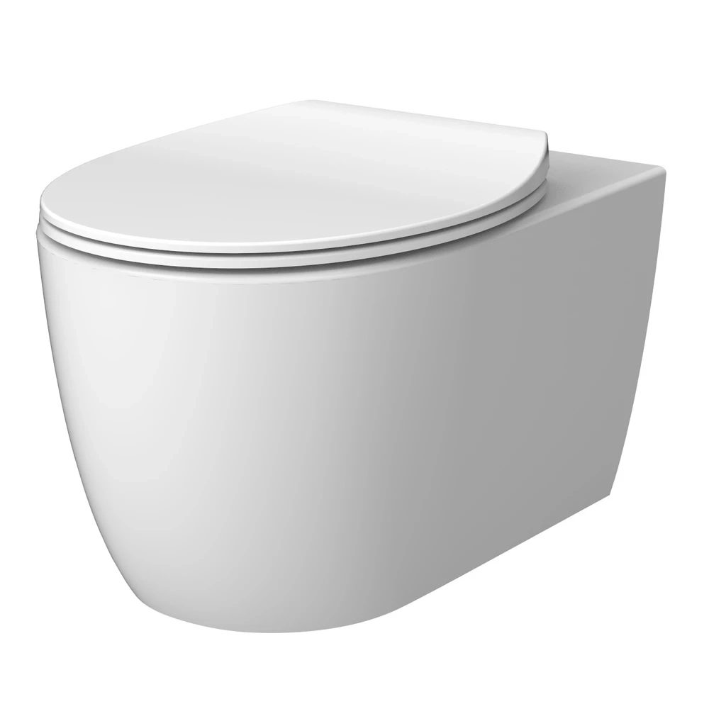 Унитаз подвесной Devit Acqua NEW безободковый с сиденьем slim, soft-close, quickfix, белый матовый (3020155W)