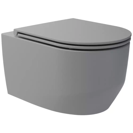 Унітаз підвісний Devit Art 3.0 безобідковий з кришкою soft-close, Vortex Flush, сірий мат (3030140G)