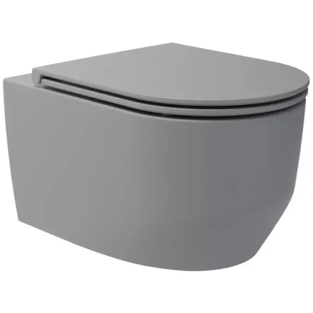 Унитаз подвесной Devit Art 3.0 безободковый с крышкой soft-close, Vortex Flush, серый мат (3030140G)