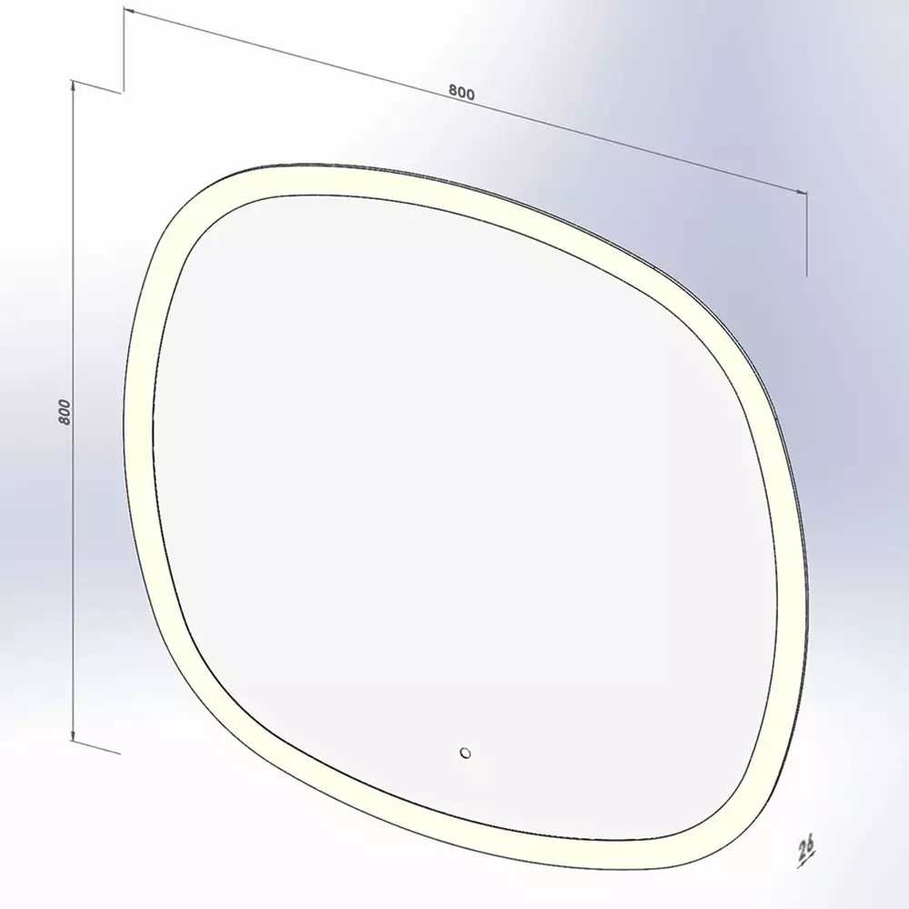 Дзеркало Devit Ovale 800х800 мм з тачсенсором, LED підсвічуванням та підігрівом (4408080) Фото - 1