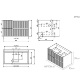 Тумба з раковиною Devit Style 80 см, біла (442080W) Фото - 2