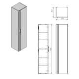 Пенал Devit Urbanis універсальний 170 см з чорними ручками, білий (454170W) Фото - 3