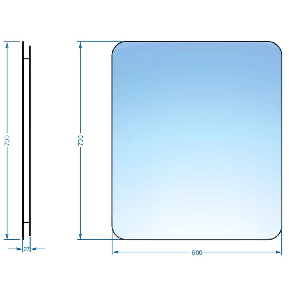 Дзеркало Devit Basic 600х700 мм закруглене (4600700) Фото - 2