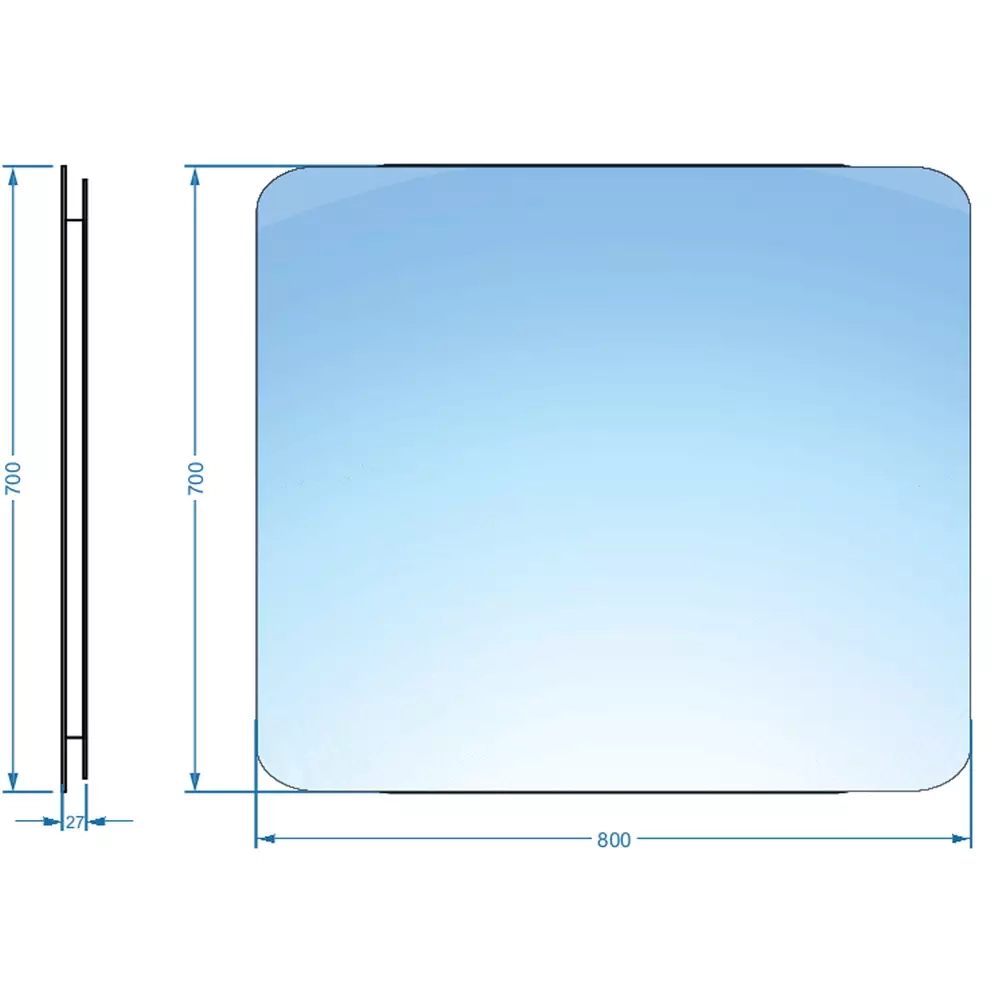 Дзеркало Devit Basic 800х700 мм закруглене (4800700) Фото - 2