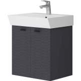 Тумба Devit Flow 50 см з умивальником та ручками, антрацит матовий (484050A) Фото - 1