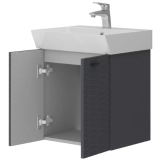 Тумба Devit Flow 50 см з умивальником та ручками, антрацит матовий (484050A) Фото - 2
