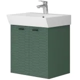 Тумба Devit Flow 50 см с умывальником и ручками, изумрудный матовый (484050E) Фото - 1