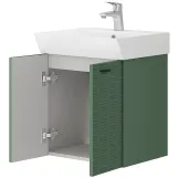 Тумба Devit Flow 50 см с умывальником и ручками, изумрудный матовый (484050E) Фото - 2