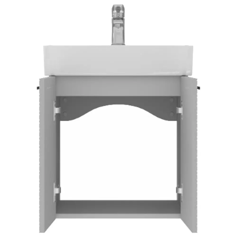 Тумба Devit Flow с умывальником и ручками, серый матовый (484050G) Фото - 3