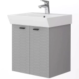 Тумба Devit Flow с умывальником и ручками, серый матовый (484050G) Фото - 1