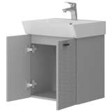 Тумба Devit Flow с умывальником и ручками, серый матовый (484050G) Фото - 2