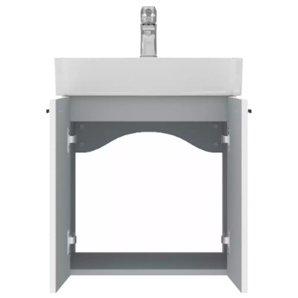 Тумба Devit Flow 50 см с умывальником и ручками, белый матовый (484050W) Фото - 3