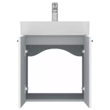 Тумба Devit Flow 50 см с умывальником и ручками, белый матовый (484050W) Фото - 3