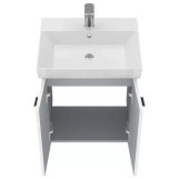 Тумба Devit Flow 50 см с умывальником и ручками, белый матовый (484050W) Фото - 4