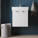 Тумба Devit Flow 50 см с умывальником и ручками, белый матовый (484050W) Фото - 6