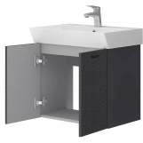 Тумба Devit Flow 60 см с умывальником и ручками, антрацит матовый (484060A) Фото - 2