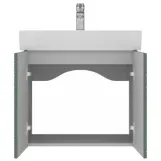 Тумба Devit Flow 60 см з умивальником та ручками, смарагдовий матовий (484060E) Фото - 3