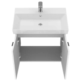 Тумба Devit Flow 60 см с умывальником и ручками, белый матовый (484060W) Фото - 4
