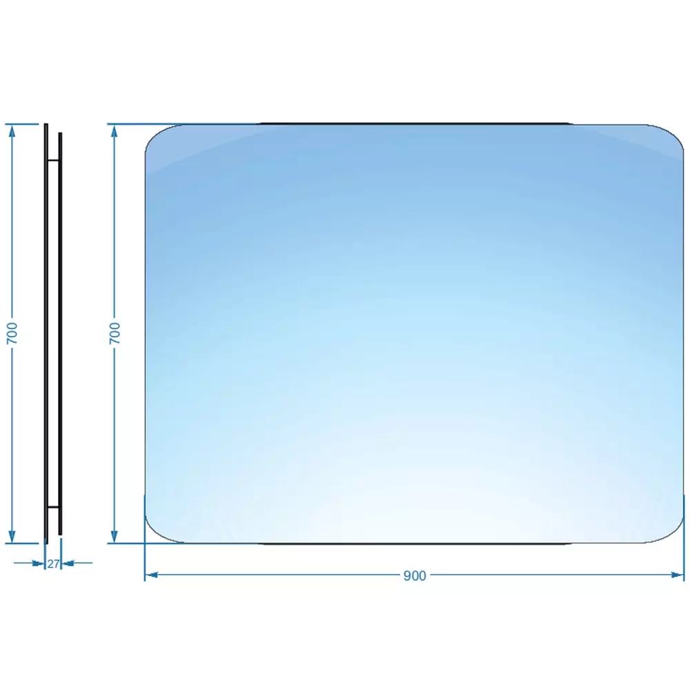 Дзеркало Devit Basic 900х700 мм закруглене (4900700) Фото - 2