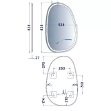 Дзеркало Devit Style асиметричне з LED підсвіткою та тачсенсором 800х500 мм (5415080) Фото - 6