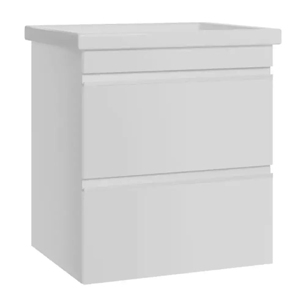 Тумба Devit Frame 55 см з раковиною та сифоном, біла глянцева (753055W)