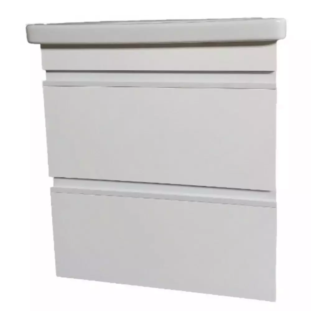 Тумба Devit Frame 55 см з раковиною та сифоном, біла глянцева (753055W) Фото - 2
