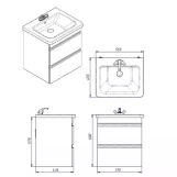 Тумба Devit Frame 55 см з раковиною та сифоном, біла глянцева (753055W) Фото - 6