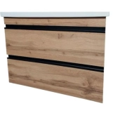 Тумба Devit Frame 65 см з раковиною та сифоном, натуральний дуб (753065O) Фото - 2