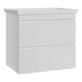 Тумба Devit Frame 65 см з раковиною та сифоном, біла глянцева (753065W)