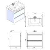 Тумба Devit Frame 65 см з раковиною та сифоном, біла глянцева (753065W) Фото - 1