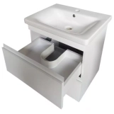 Тумба Devit Frame 65 см з раковиною та сифоном, біла глянцева (753065W) Фото - 3