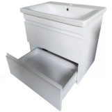 Тумба Devit Frame 65 см з раковиною та сифоном, біла глянцева (753065W) Фото - 4