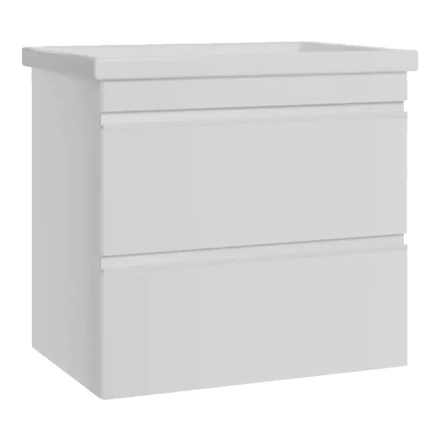 Тумба Devit Frame 65 см з раковиною та сифоном, біла глянцева (753065W)