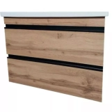 Тумба Devit Frame 80 см з раковиною та сифоном, натуральний дуб (753080O) Фото - 2