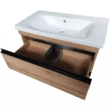 Тумба Devit Frame 80 см з раковиною та сифоном, натуральний дуб (753080O) Фото - 3