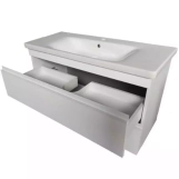 Тумба Devit Frame 80 см з раковиною та сифоном, біла глянцева (753080W) Фото - 4