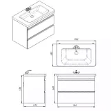 Тумба Devit Frame 80 см с раковиной и сифоном, белая глянцевая (753080W) Фото - 2