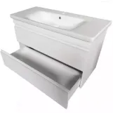 Тумба Devit Frame 80 см с раковиной и сифоном, белая глянцевая (753080W) Фото - 3