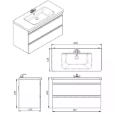 Тумба Devit Frame 100 см с раковиной и сифоном, белая глянцевая (753100W) Фото - 4