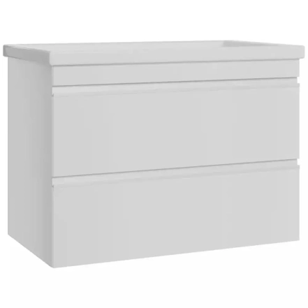 Тумба Devit Frame 100 см с раковиной и сифоном, белая глянцевая (753100W)