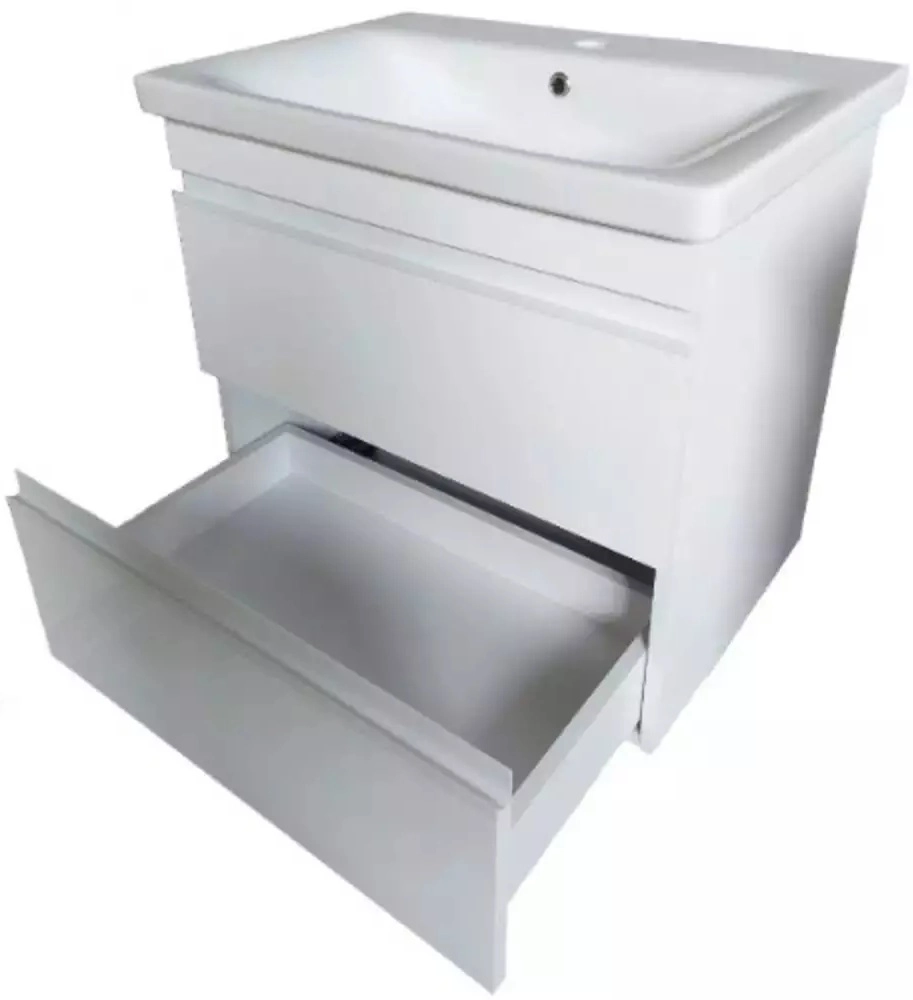 Тумба Devit Frame 55 см з умивальником на ніжках (754055W) Фото - 2