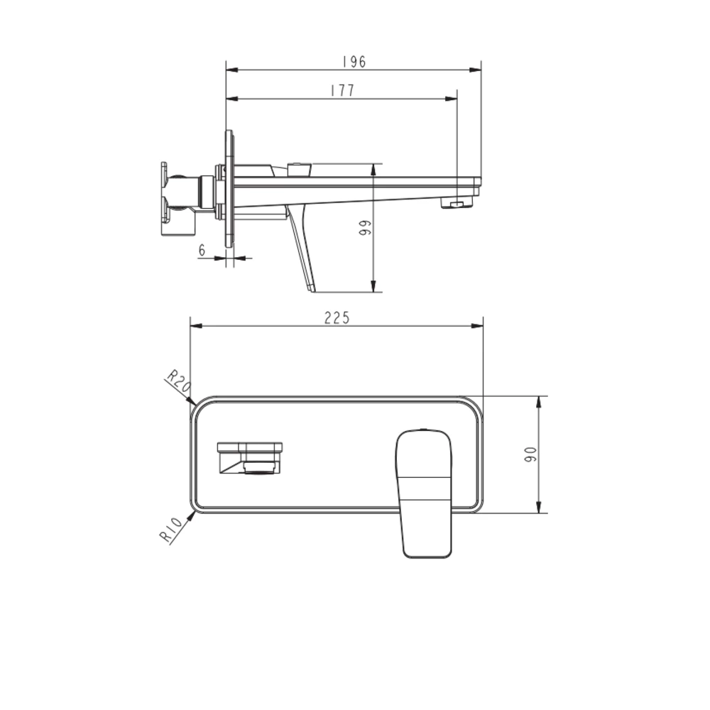 Змішувач прихованого монтажу для раковини Devit Up, чорний матовий (8101X120B) Фото - 1