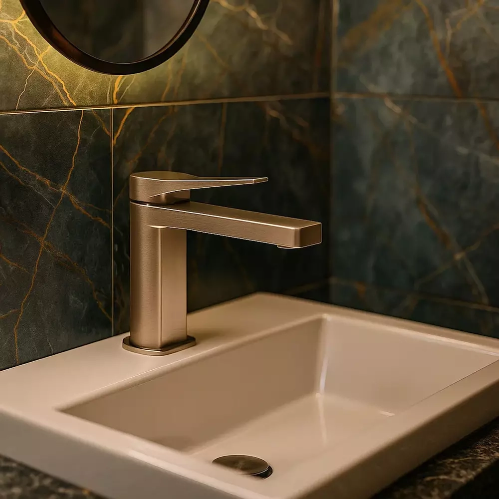 Змішувач для раковини Devit без донного клапану, brushed nickel (HB-GR5008BN) Фото - 2
