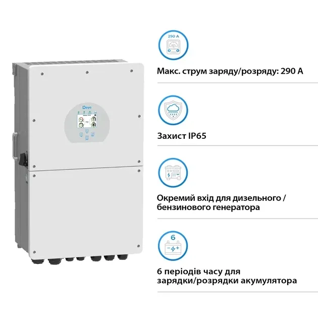 Однофазный гибридный инвертор Deye SUN-16K-SG01LP1-EU 16 кВт, 48 В, IP65 Фото - 2